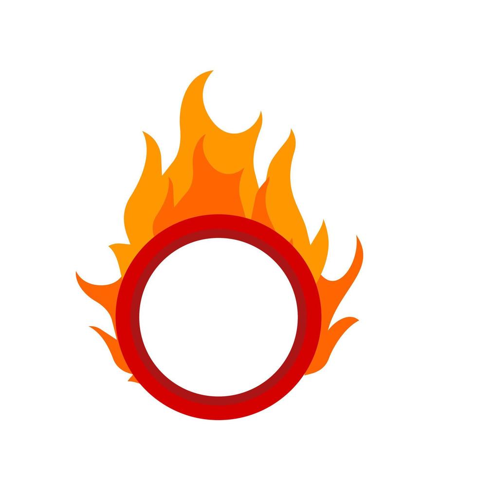icona multicolore piatta del cerchio di fuoco vettore