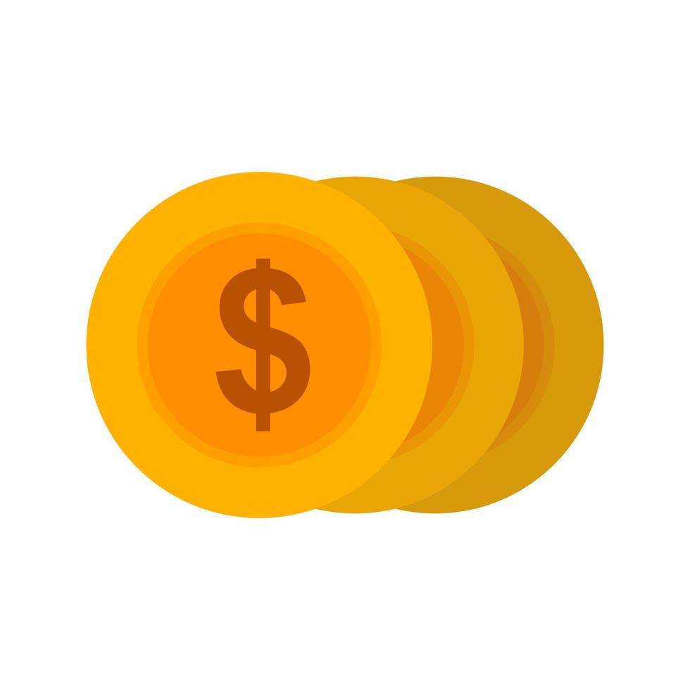 icona multicolore piatta delle monete del dollaro vettore