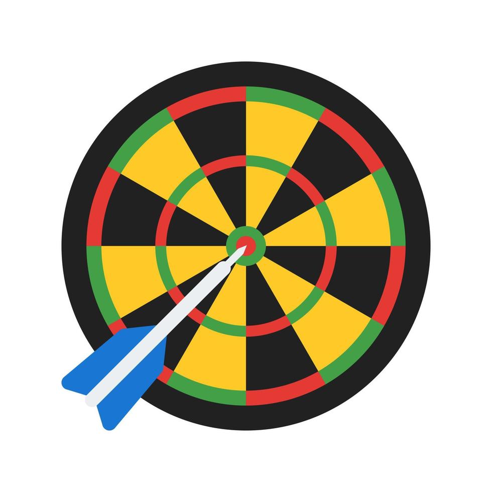 icona multicolore piatta del gioco delle freccette vettore