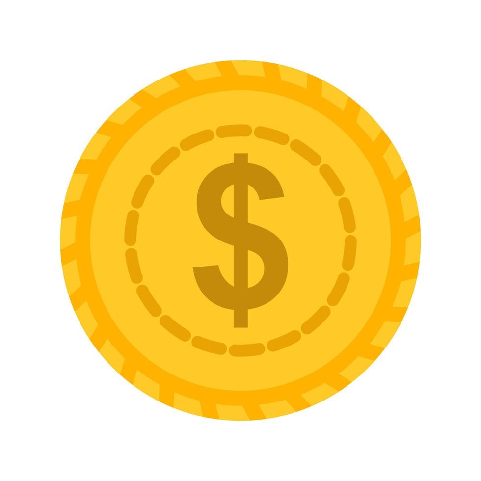 icona multicolore piatta della moneta del dollaro vettore