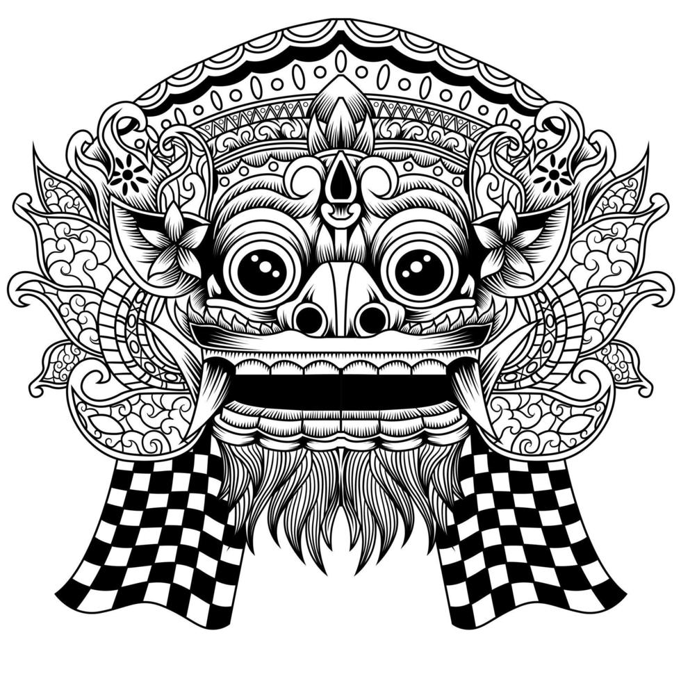illustrazione vettoriale della maschera balinese barong