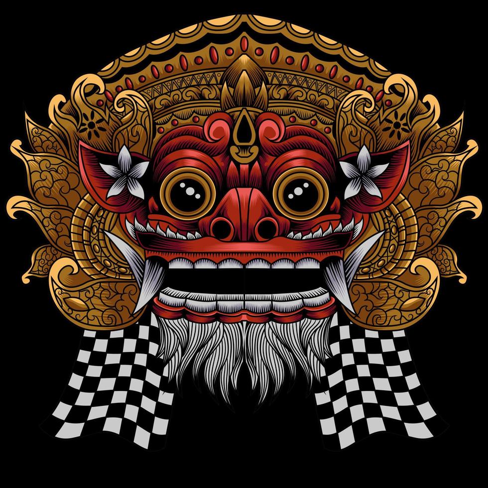 illustrazione vettoriale della maschera balinese barong