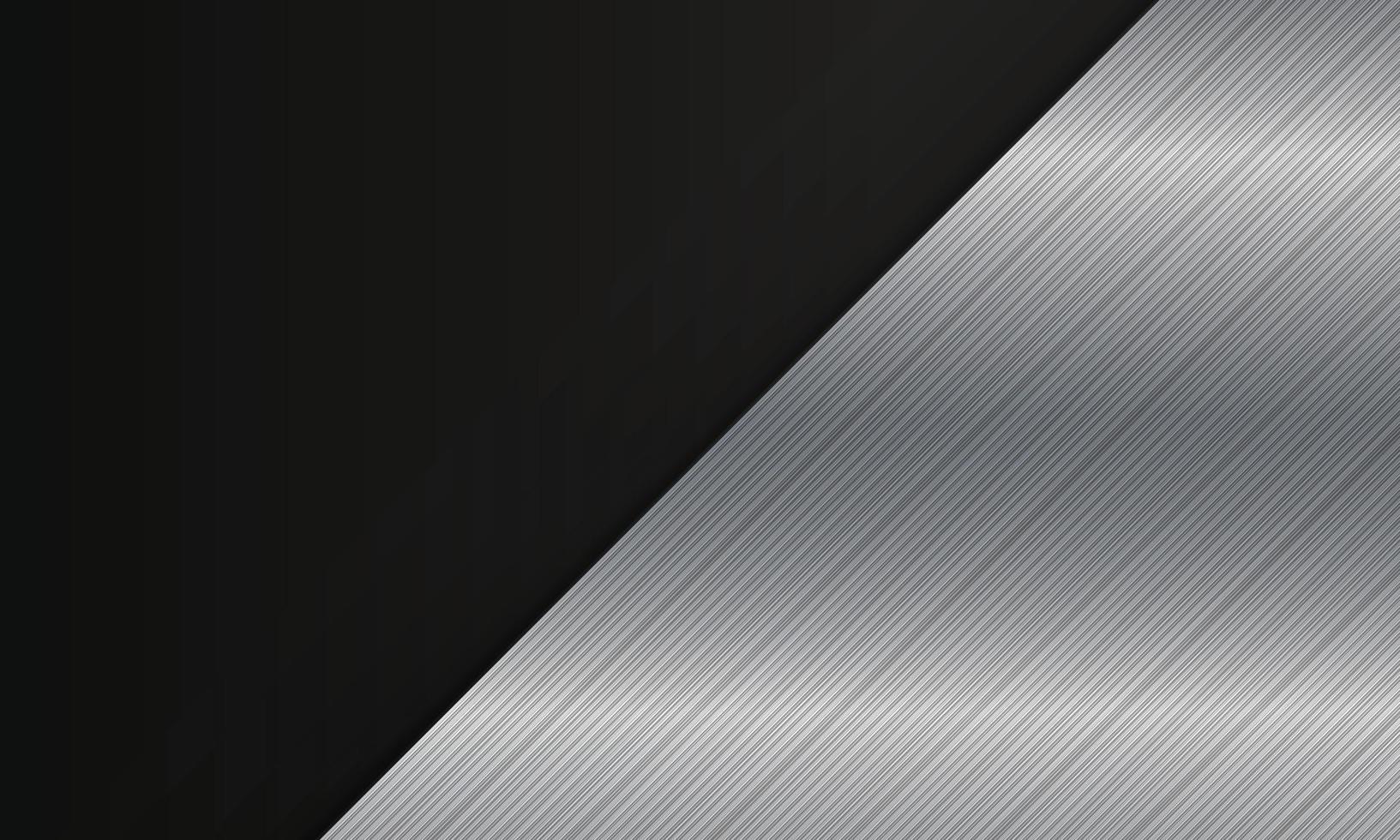 diagonale metallica argento astratta su sfondo nero. vettore