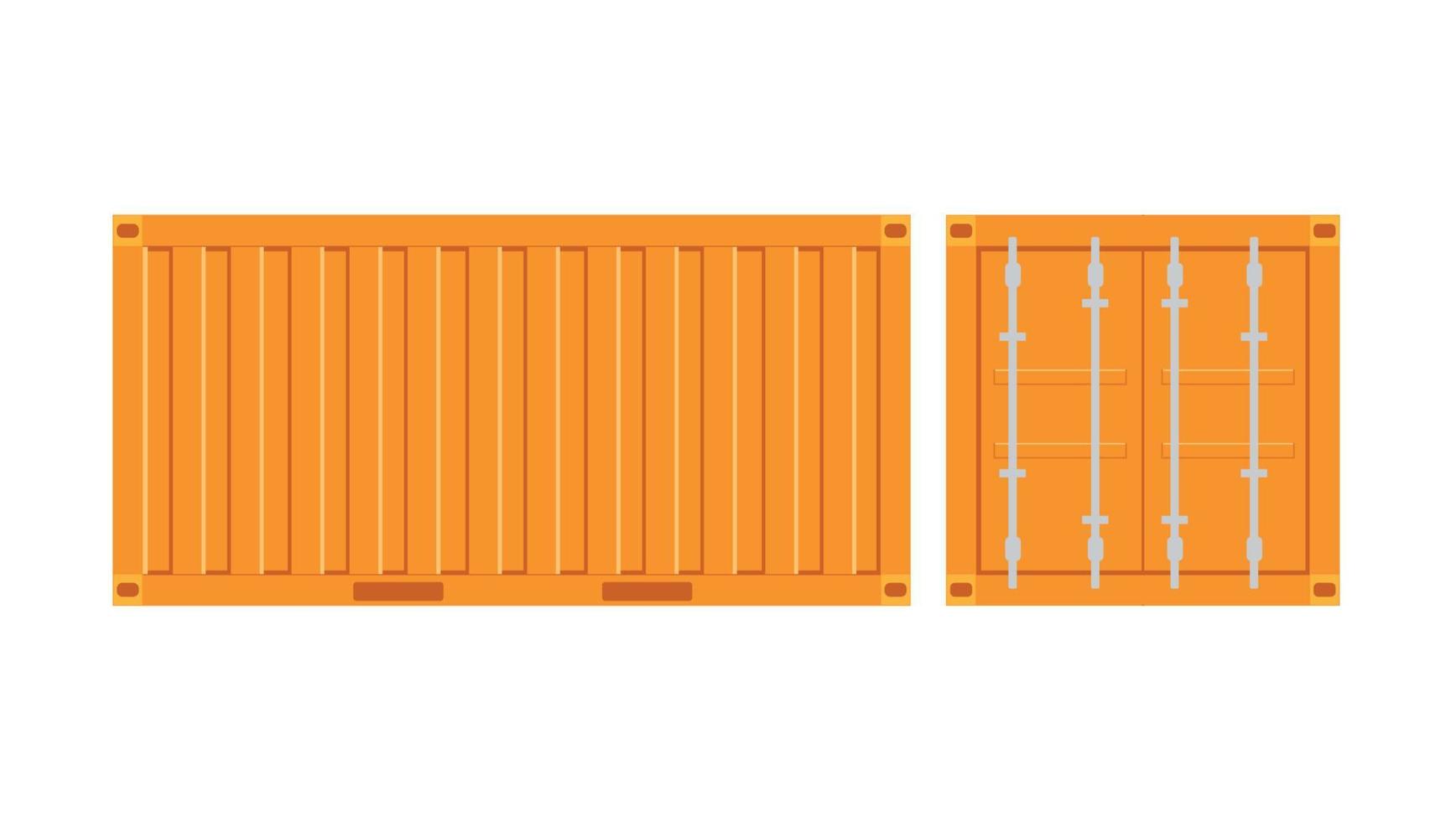 giallo container.grande contenitore per la nave isolato su uno sfondo bianco. vettore. vettore