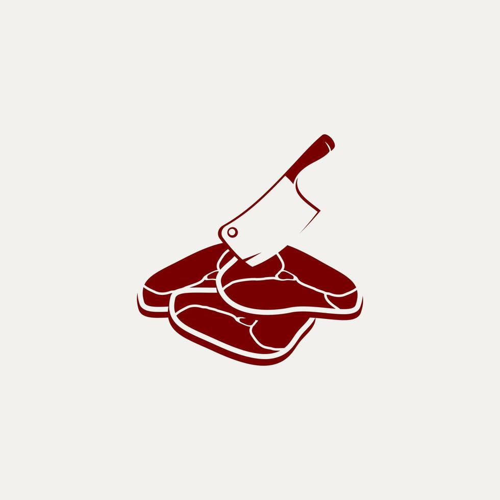 logo unico di macellazione di vendita di carne vettore