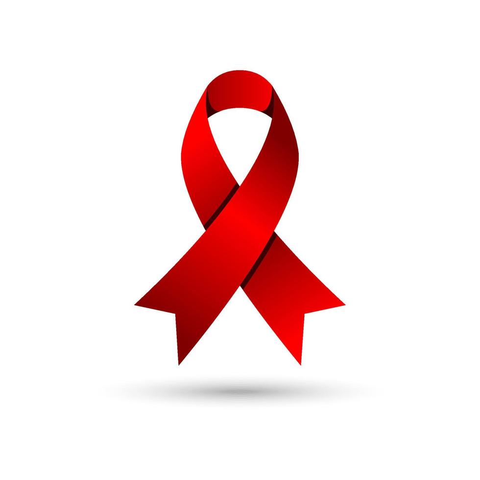 illustrazione vettoriale del nastro di consapevolezza rossa. campagna della giornata mondiale contro l'aids.