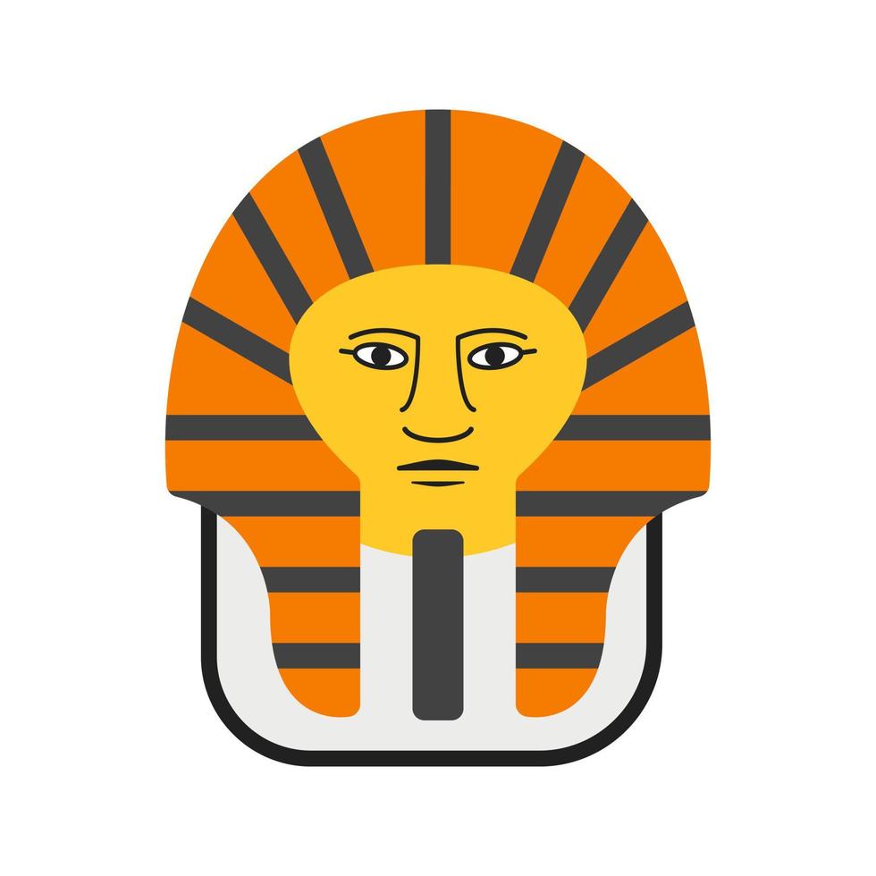 icona multicolore piatta faccia egiziana vettore