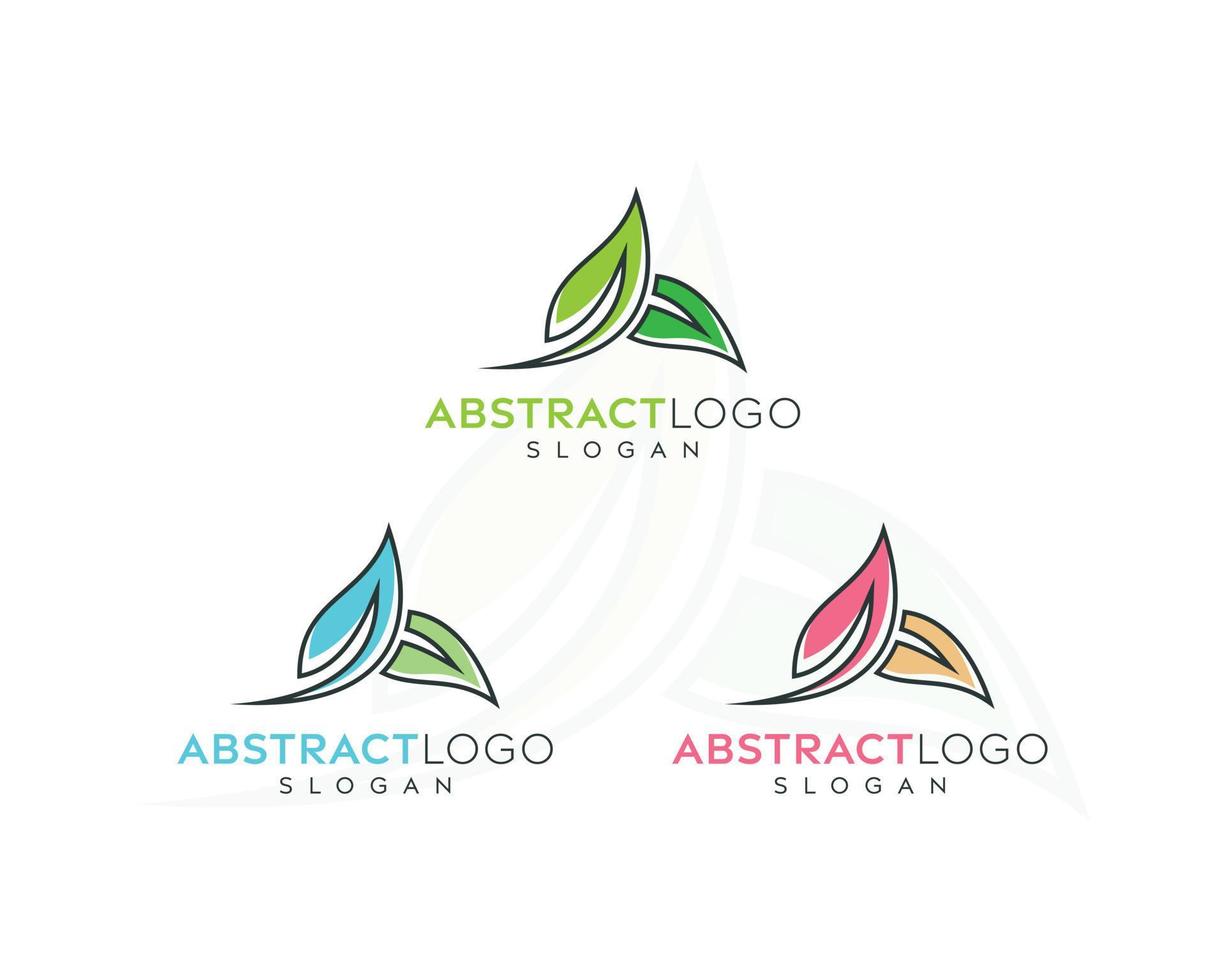 disegno vettoriale astratto con logo a foglia colorata, design con logo a foglia di più colori