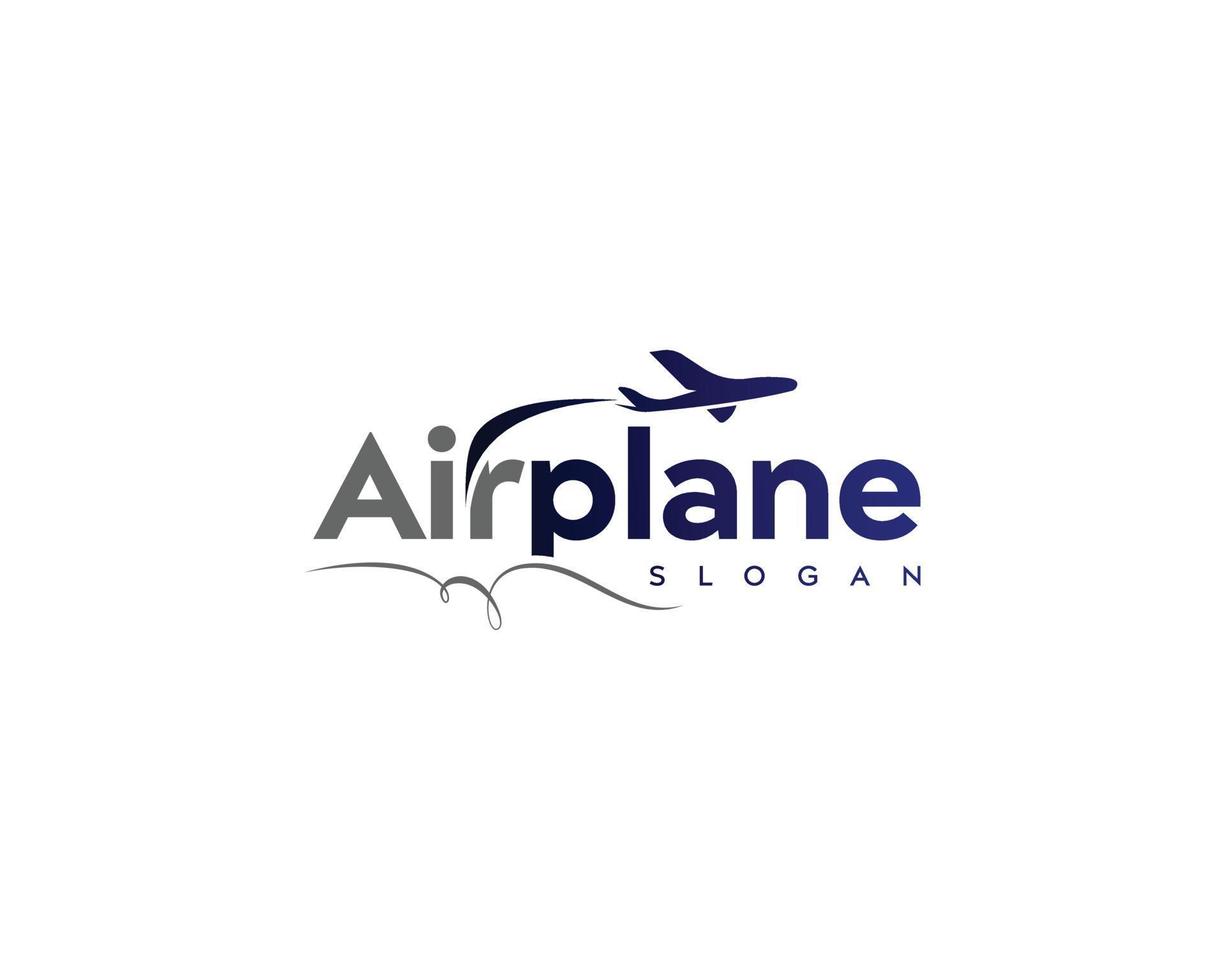 design del logo vettoriale dell'aeroplano, design del logo del cielo dell'aeroplano