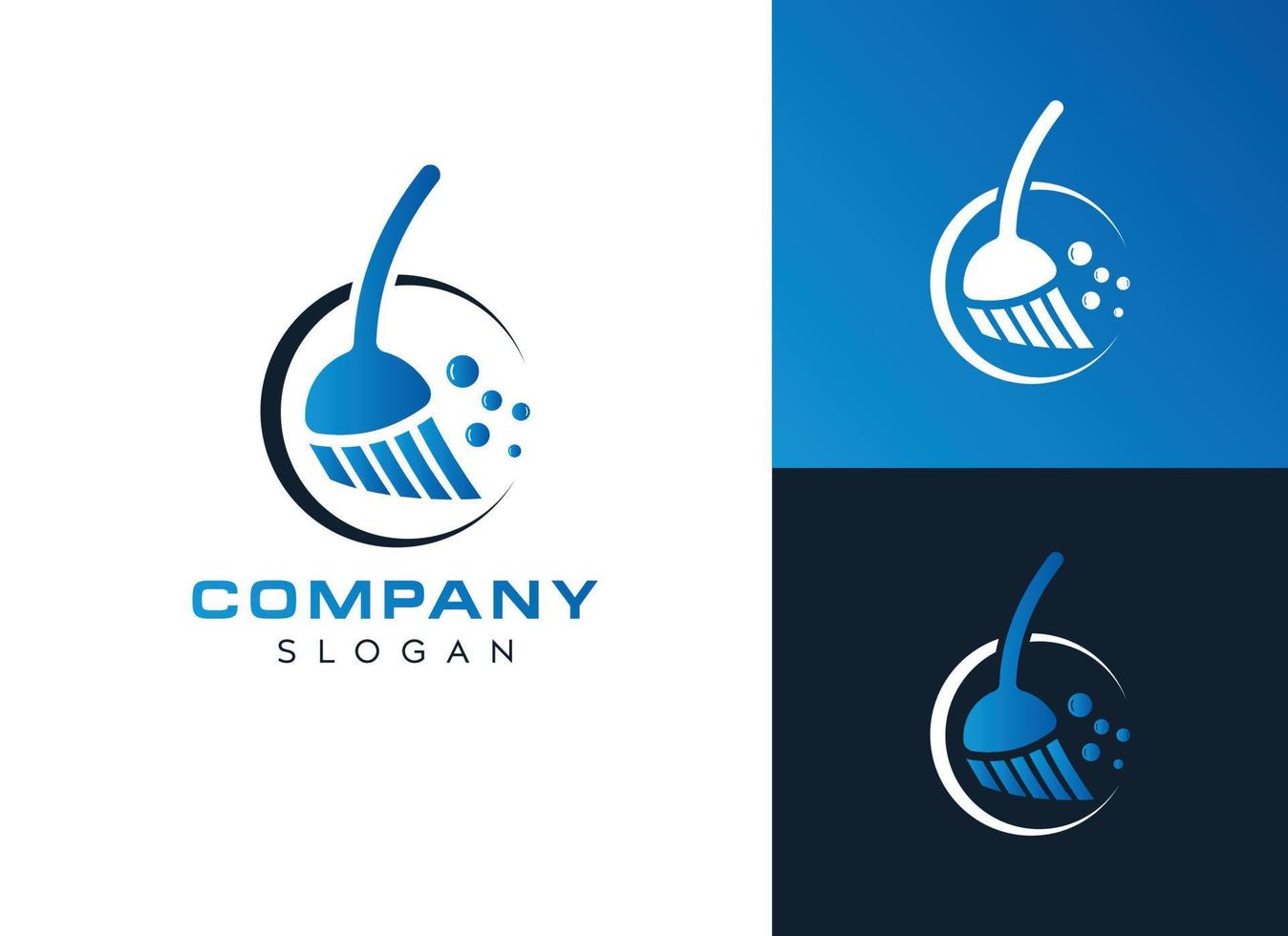 logo per la pulizia della lettera c, logo della spazzola per la pulizia, design del logo della bolla della spazzola per la pulizia vettore