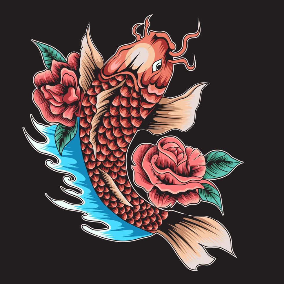 koi pesce giappone illustrazione vettoriale