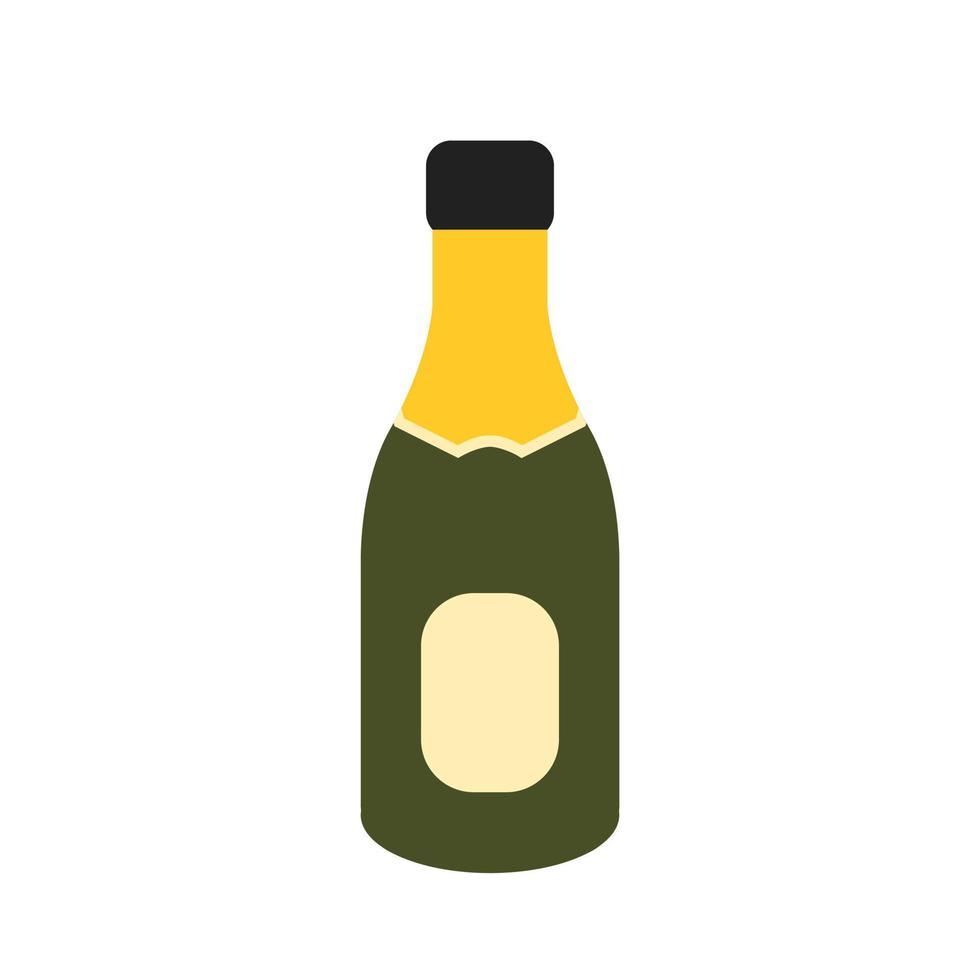 champagne in bottiglia icona multicolore piatta vettore