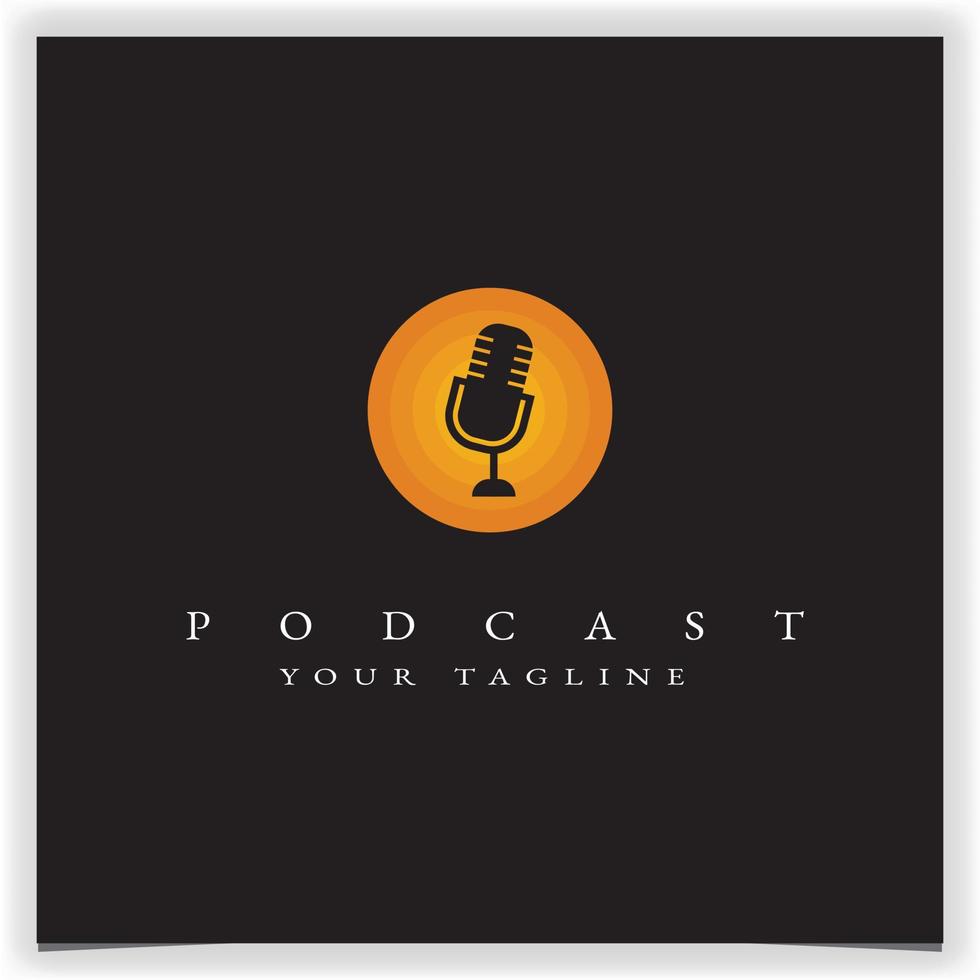 sole podcast logo premium elegante modello vettoriale eps 10