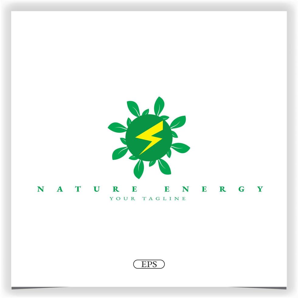 natura energia logo premium elegante modello vettoriale eps 10