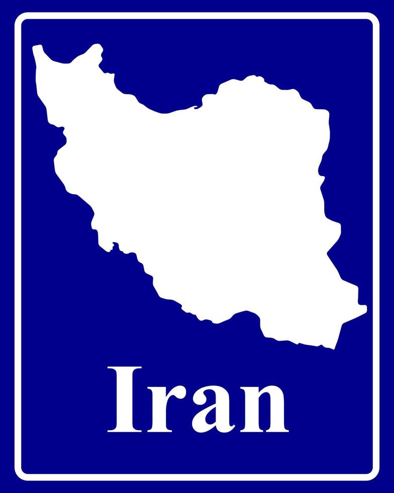 firmare come una mappa silhouette bianca dell'iran vettore