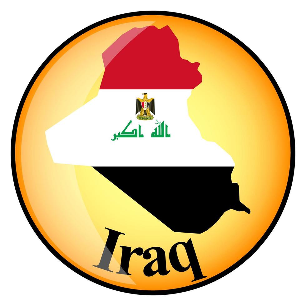 pulsante arancione con le mappe immagine dell'iraq vettore