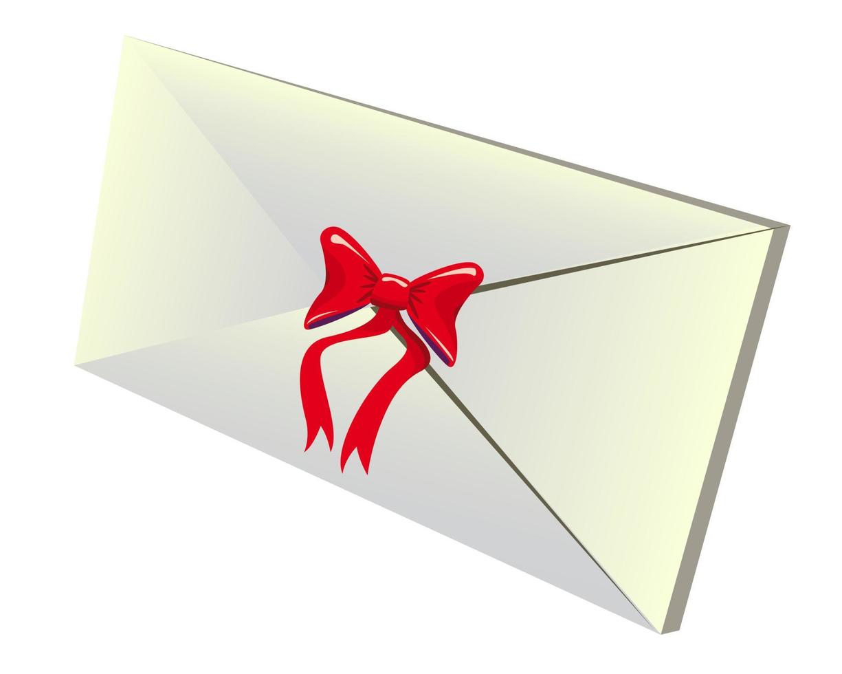 pacchetto con un fiocco rosso su sfondo bianco vettore