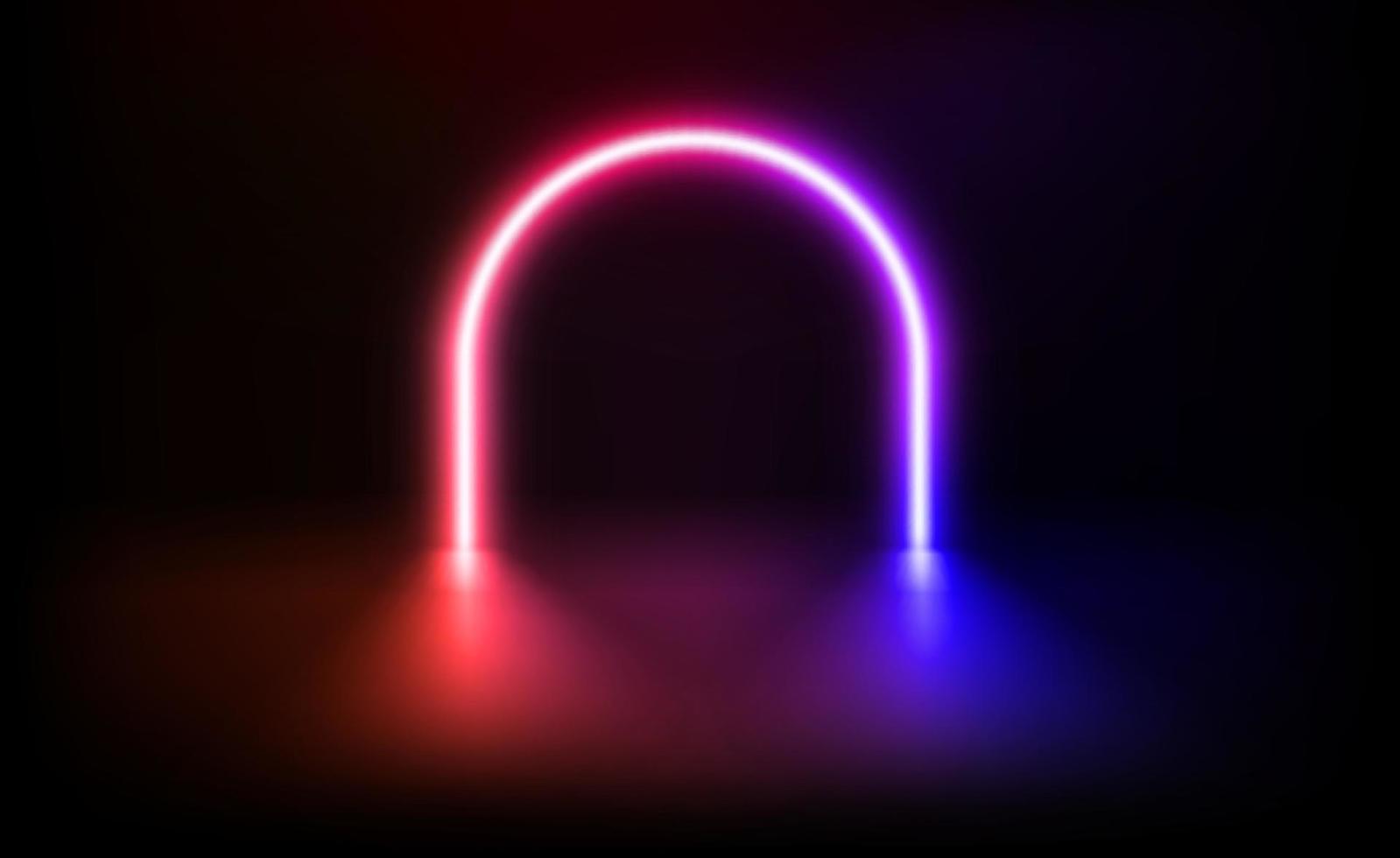 composizione con vivido arco al neon. illustrazione vettoriale 3d