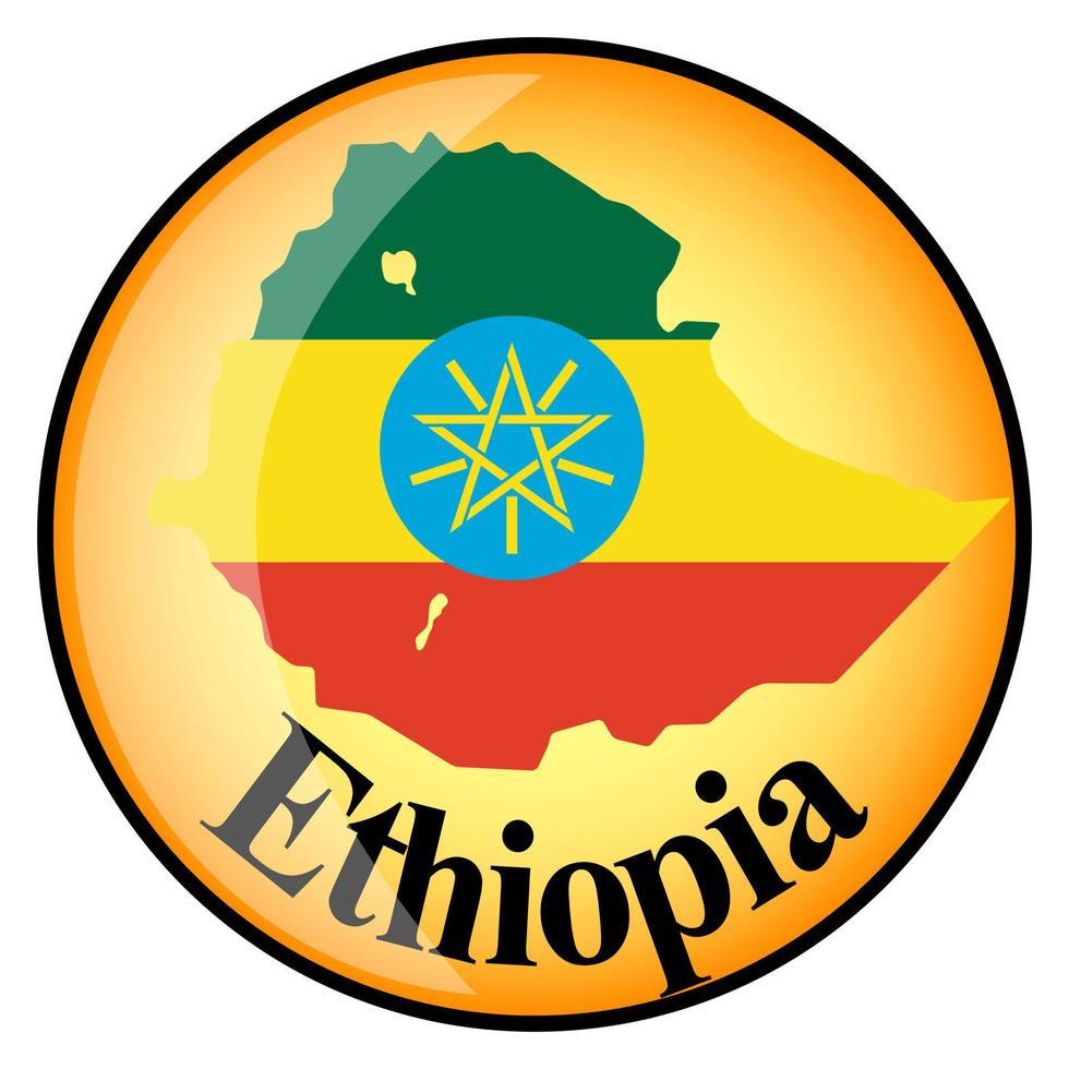 pulsante arancione con le mappe immagine dell'Etiopia vettore