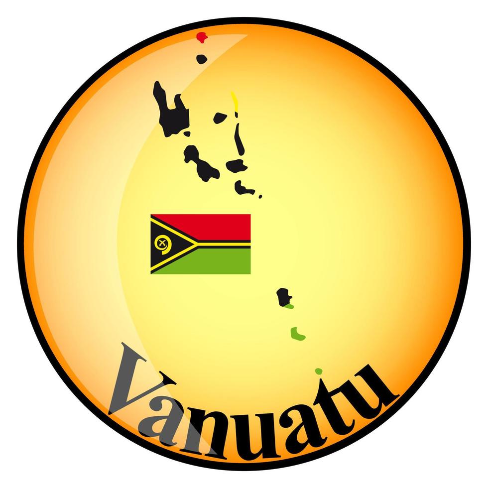 pulsante arancione con le mappe immagine di vanuatu vettore