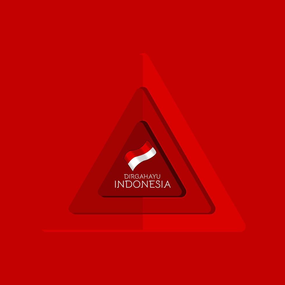 illustrazione vettoriale di disegno moderno del manifesto della carta di greting del giorno dell'indipendenza dell'indonesia