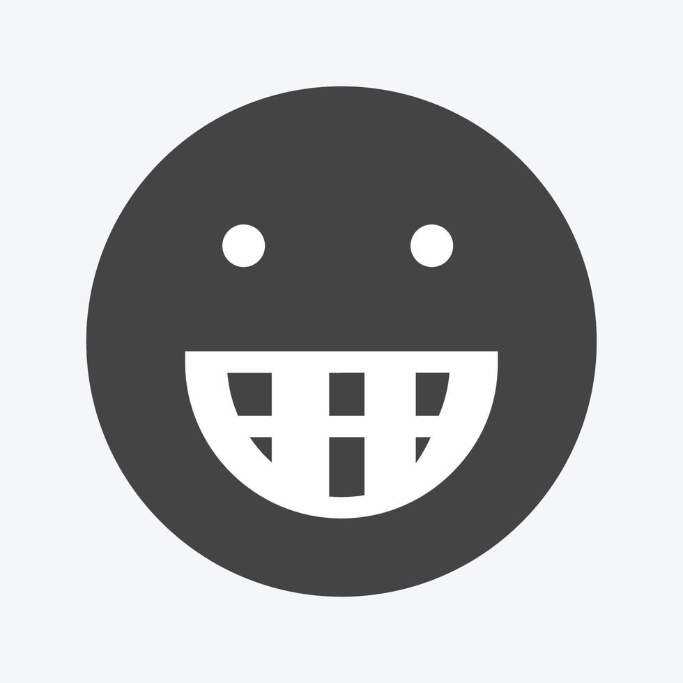 icona emoticon grande sorriso. adatto per il simbolo dell'emoticon. vettore