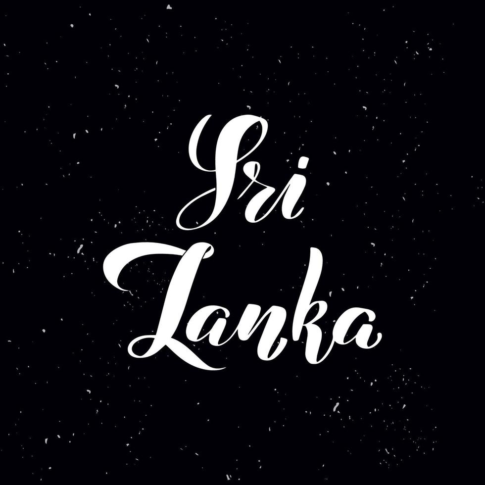 lavagna lavagna scritta sri lanka. testo di calligrafia scritto a mano, gesso su una lavagna, illustrazione di riserva di vettore. saluti per logo, badge, icona. vettore