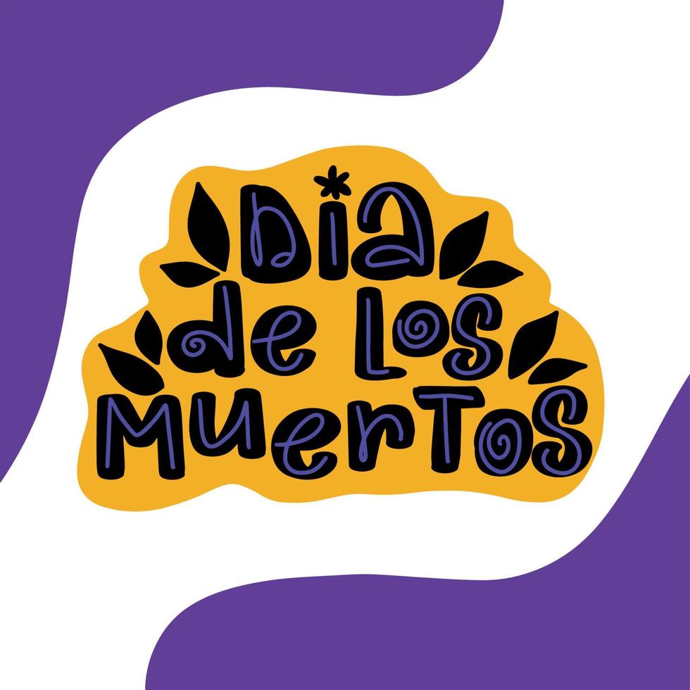 poster per le vacanze messicane giorno dei morti - dia de los muertos, spagnolo composto da varie lettere a motivi geometrici. illustrazione di riserva di vettore