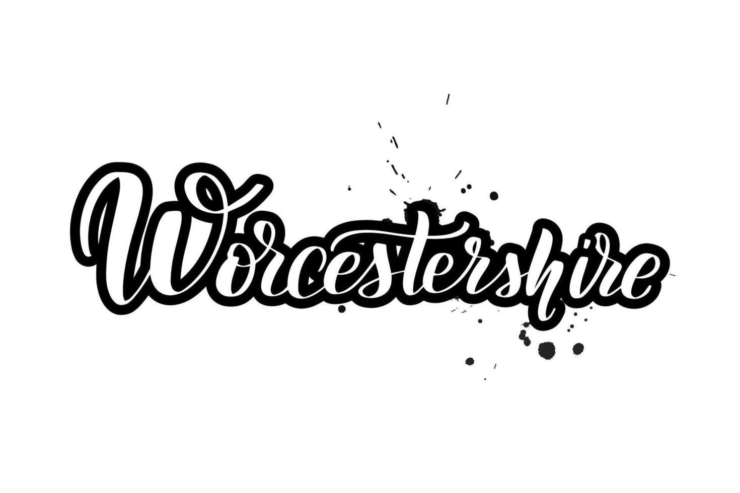 ispirazione scritta a mano pennello lettering Worcestershire. illustrazione di calligrafia vettoriale isolata su sfondo bianco. tipografia per striscioni, distintivi, cartoline, magliette, stampe, poster.