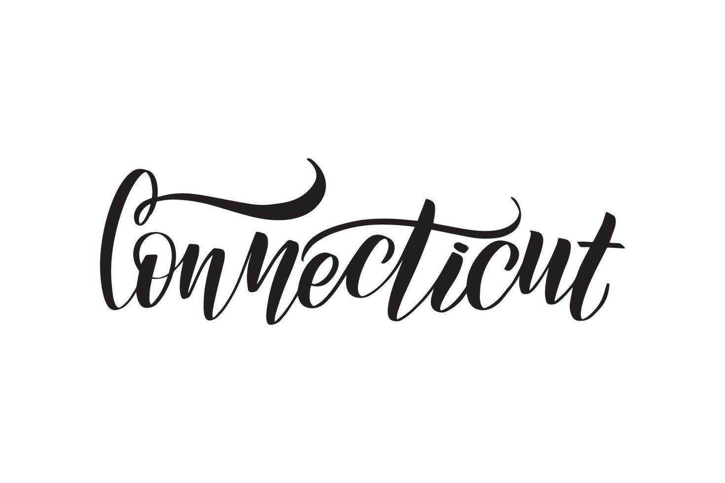 ispirazione scritta a mano pennello lettering Connecticut. illustrazione di calligrafia vettoriale isolata su sfondo bianco. tipografia per striscioni, distintivi, cartoline, magliette, stampe, poster.