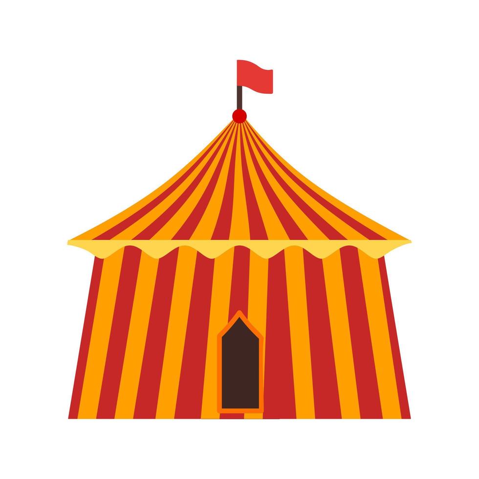 tenda del circo i piatto icona multicolore vettore