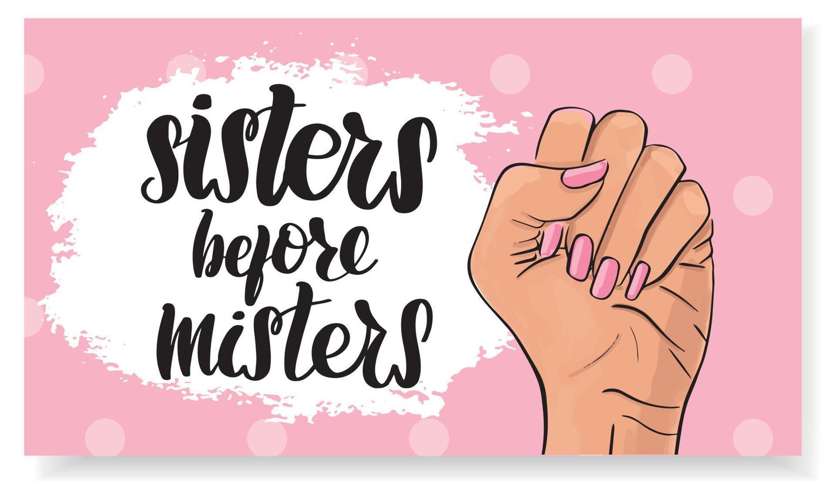 femminismo, concetto di potere delle ragazze. rivoluzione femminile, sciopero, protesta. modelli di illustrazione stock vettoriale con design lettering per poster di carte, volantini, badge banner, cartoline, tshirt, stampa.