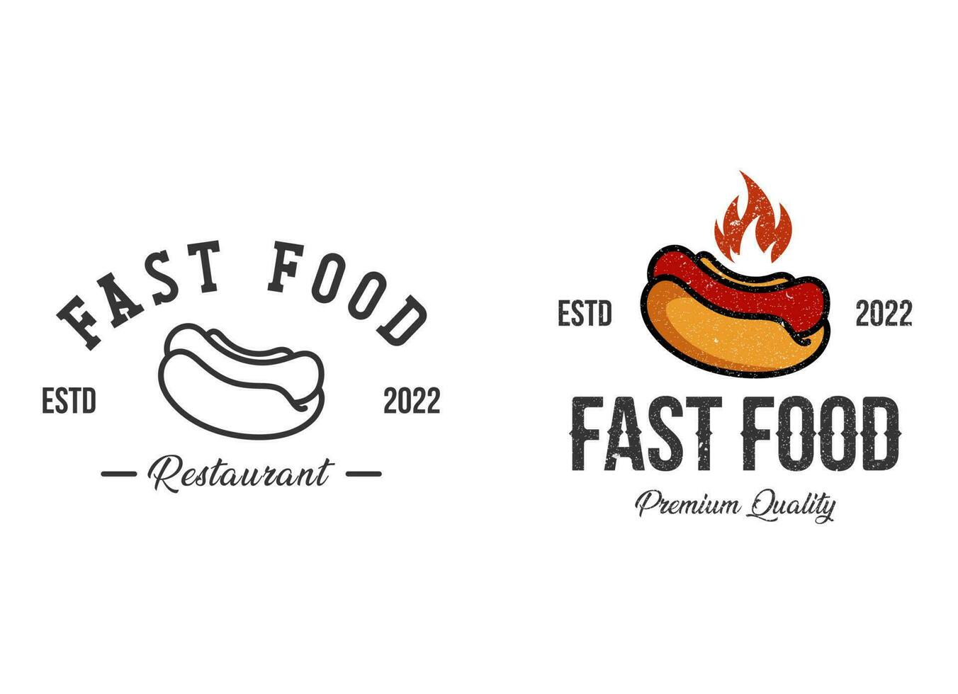 modello di progettazione logo ristorante hotdog. vettore