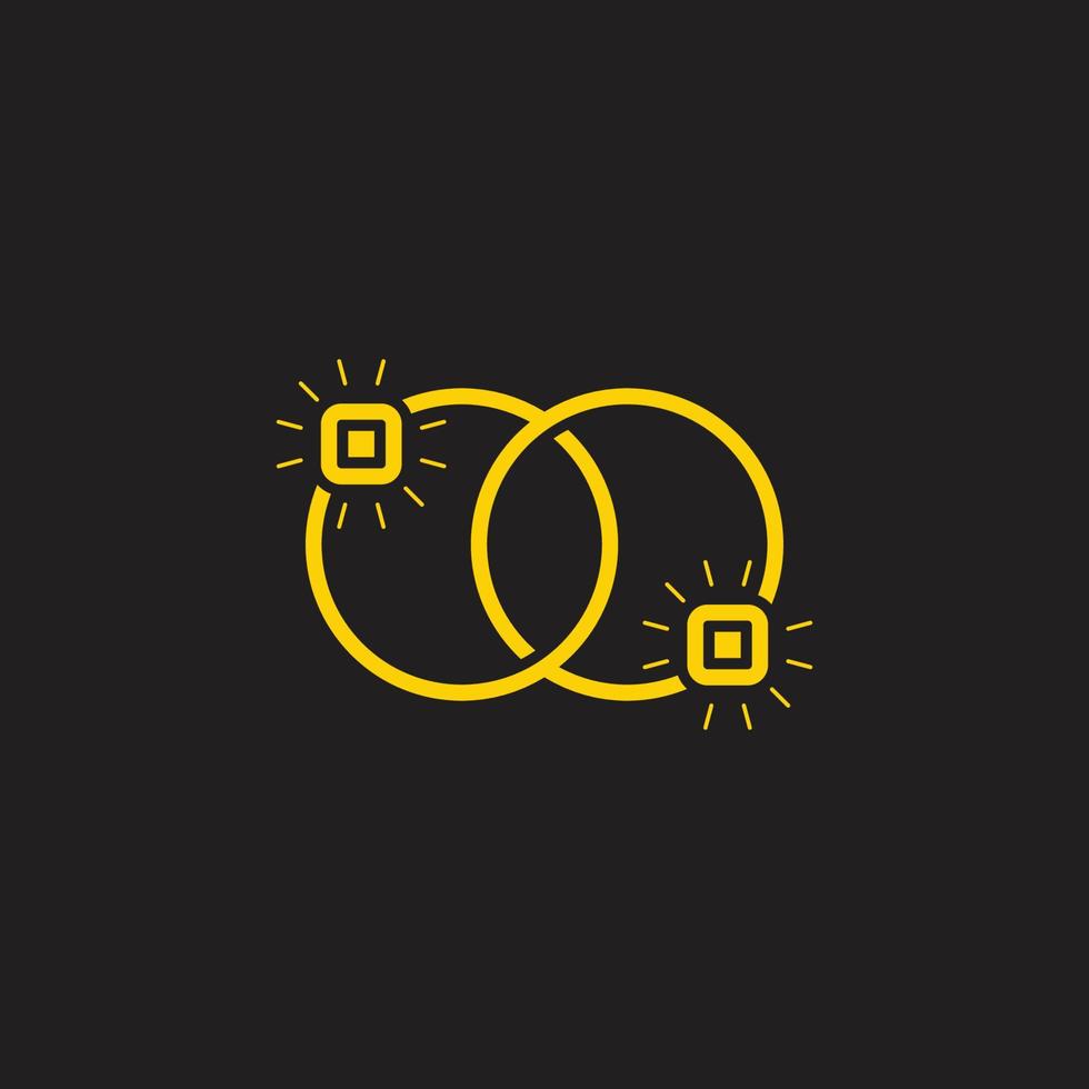 anelli dorati collegati collegano il vettore del logo del design