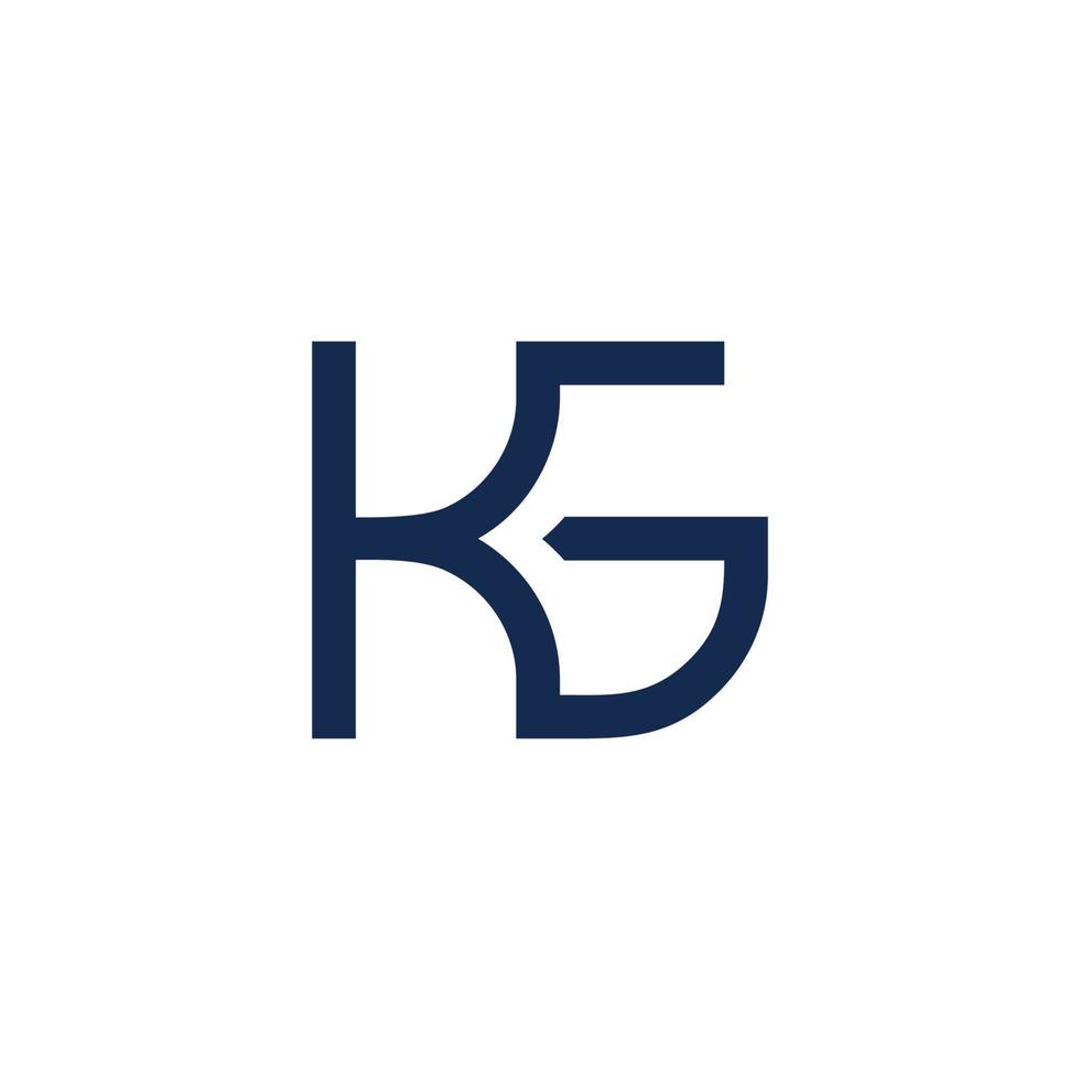 lettera kg semplice linea geometrica simbolo logo vettoriale