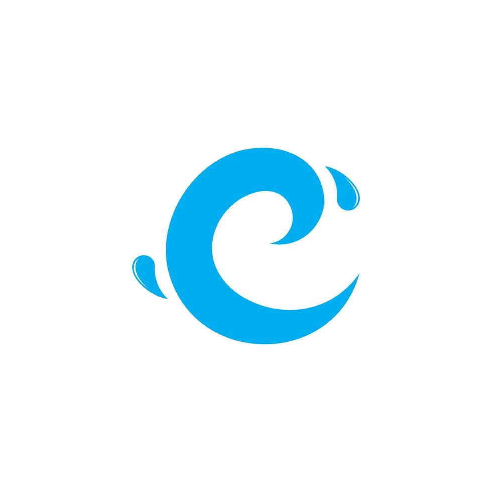lettera c swirl water splash design logo vector