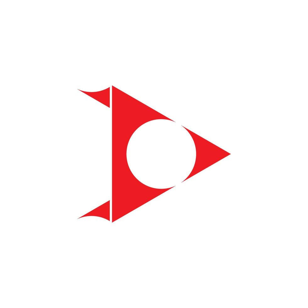 lettera d triangolo geometrico 3d logo vettoriale