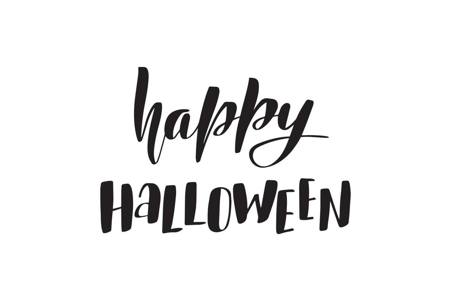 ispirazione pennello scritto a mano lettering felice halloween. illustrazione di calligrafia vettoriale isolata su sfondo bianco. tipografia per striscioni, distintivi, cartoline, magliette, stampe, poster.