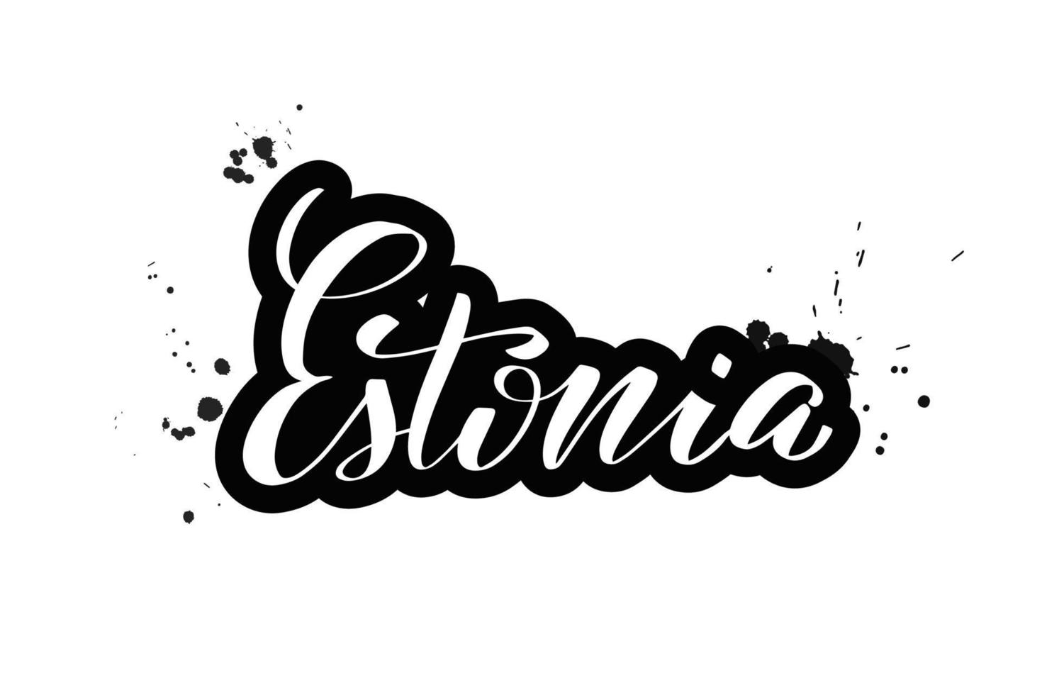 ispirazione scritta a mano pennello lettering estonia. illustrazione di calligrafia vettoriale isolata su sfondo bianco. tipografia per striscioni, distintivi, cartoline, magliette, stampe, poster.