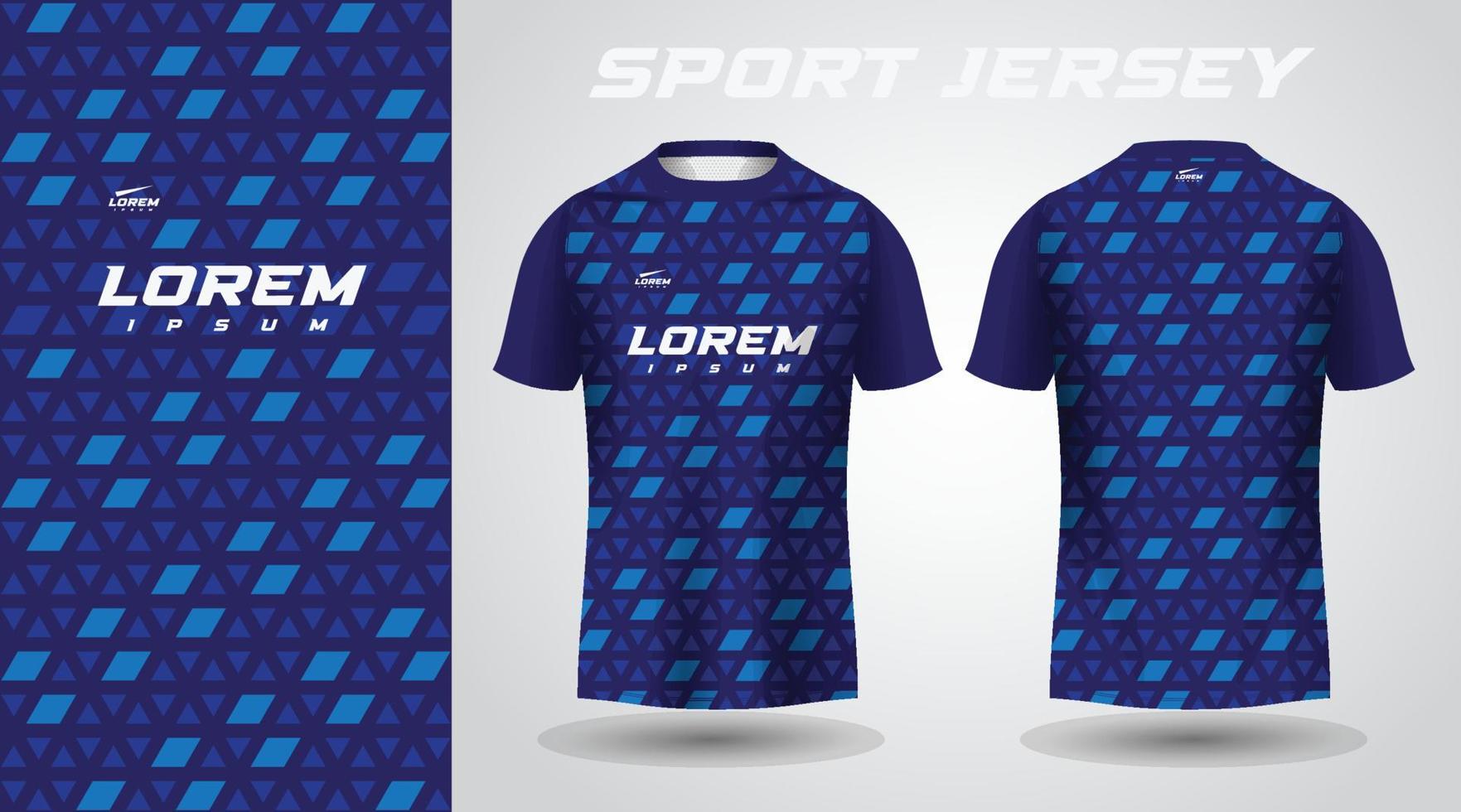 t-shirt blu con design in jersey sportivo vettore