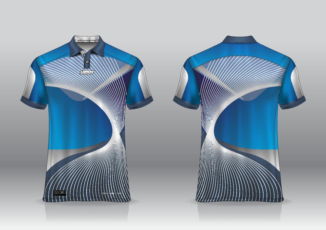 design uniforme della polo, può essere utilizzato per badminton, golf in vista frontale, vista posteriore. jersey mockup vettoriale, design premium molto semplice e facile da personalizzare vettore