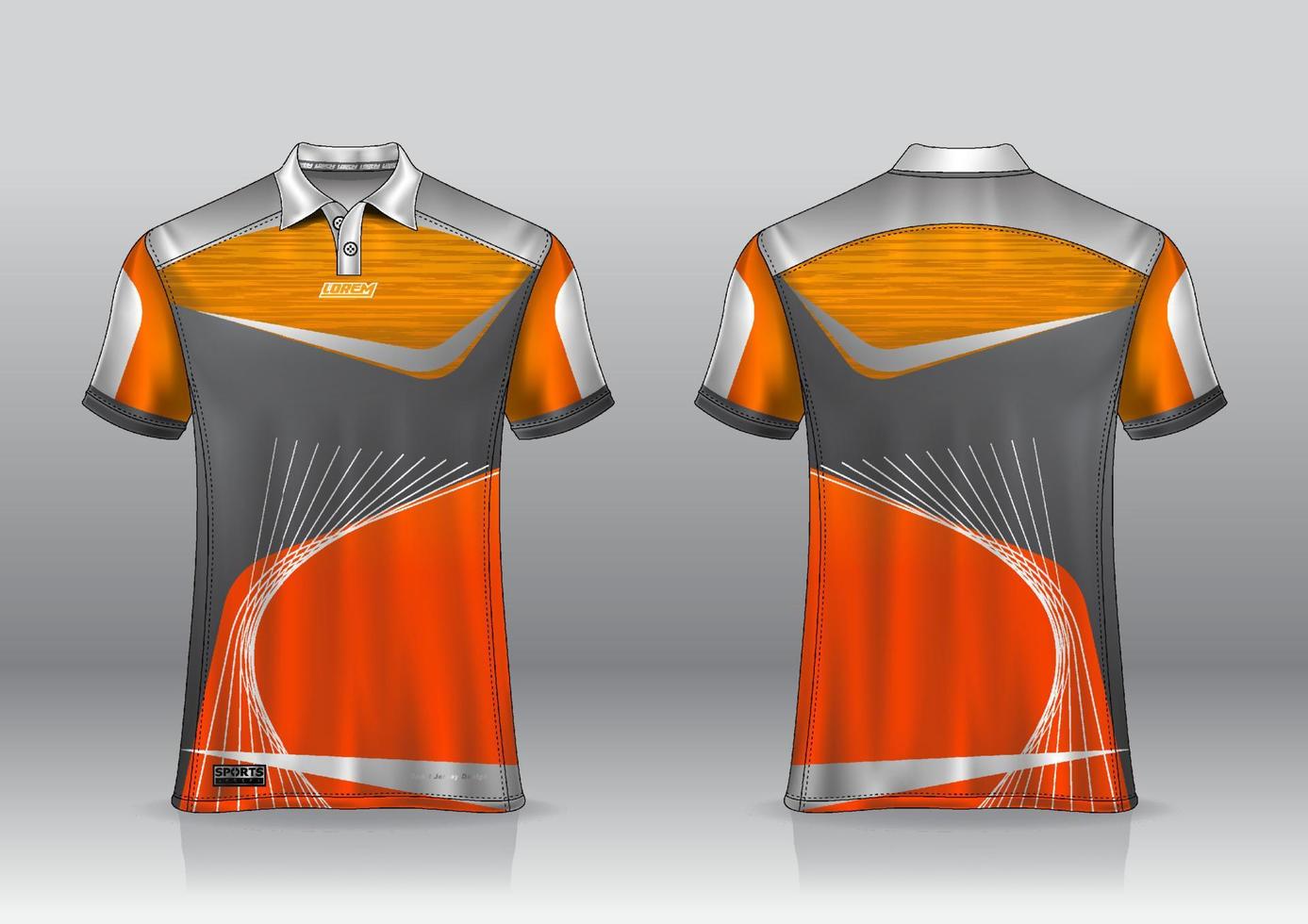 design uniforme della polo, può essere utilizzato per badminton, golf in vista frontale, vista posteriore. jersey mockup vettoriale, design premium molto semplice e facile da personalizzare vettore