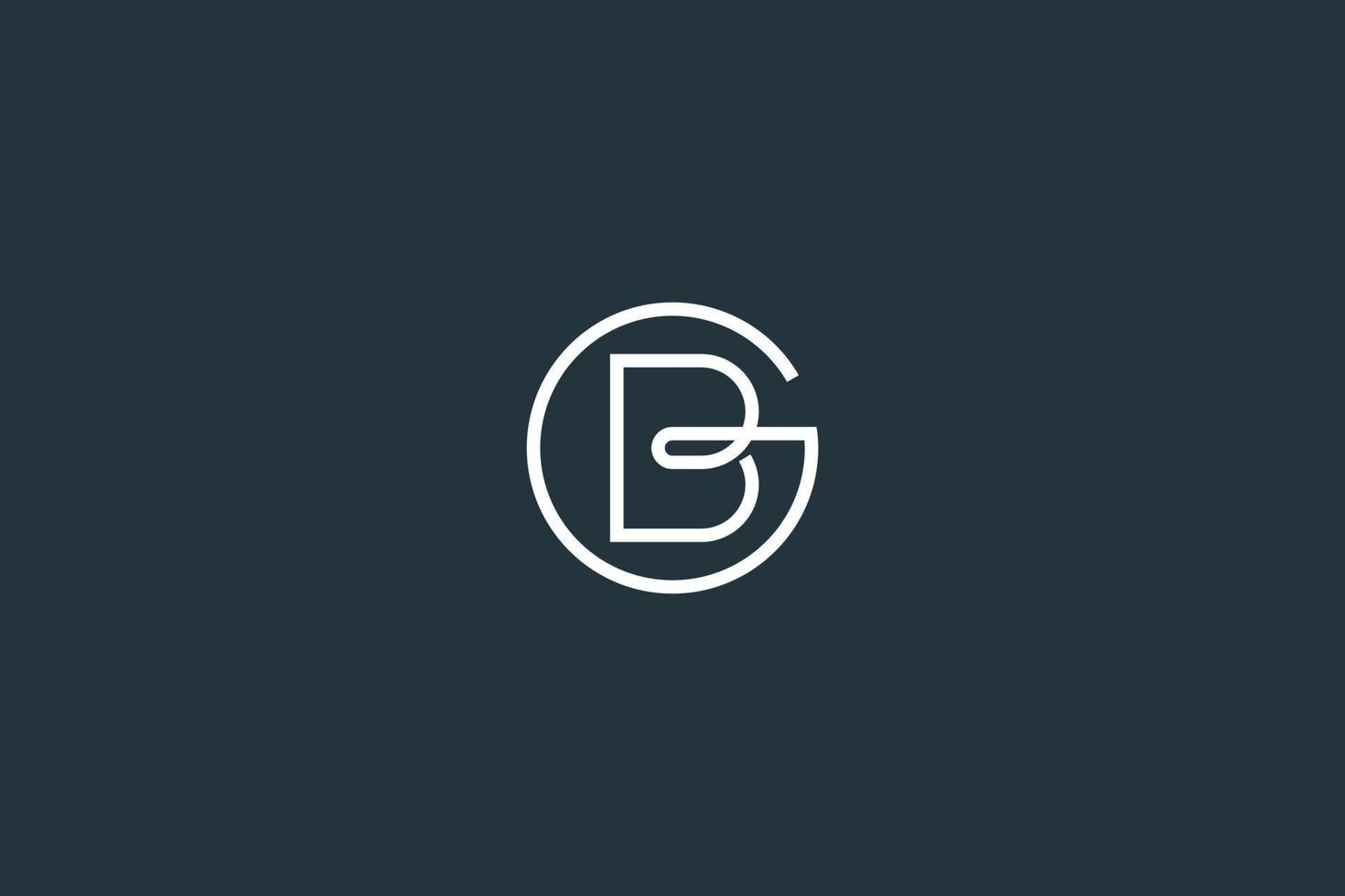 modello vettoriale di progettazione del logo bg o gb minimale e semplice