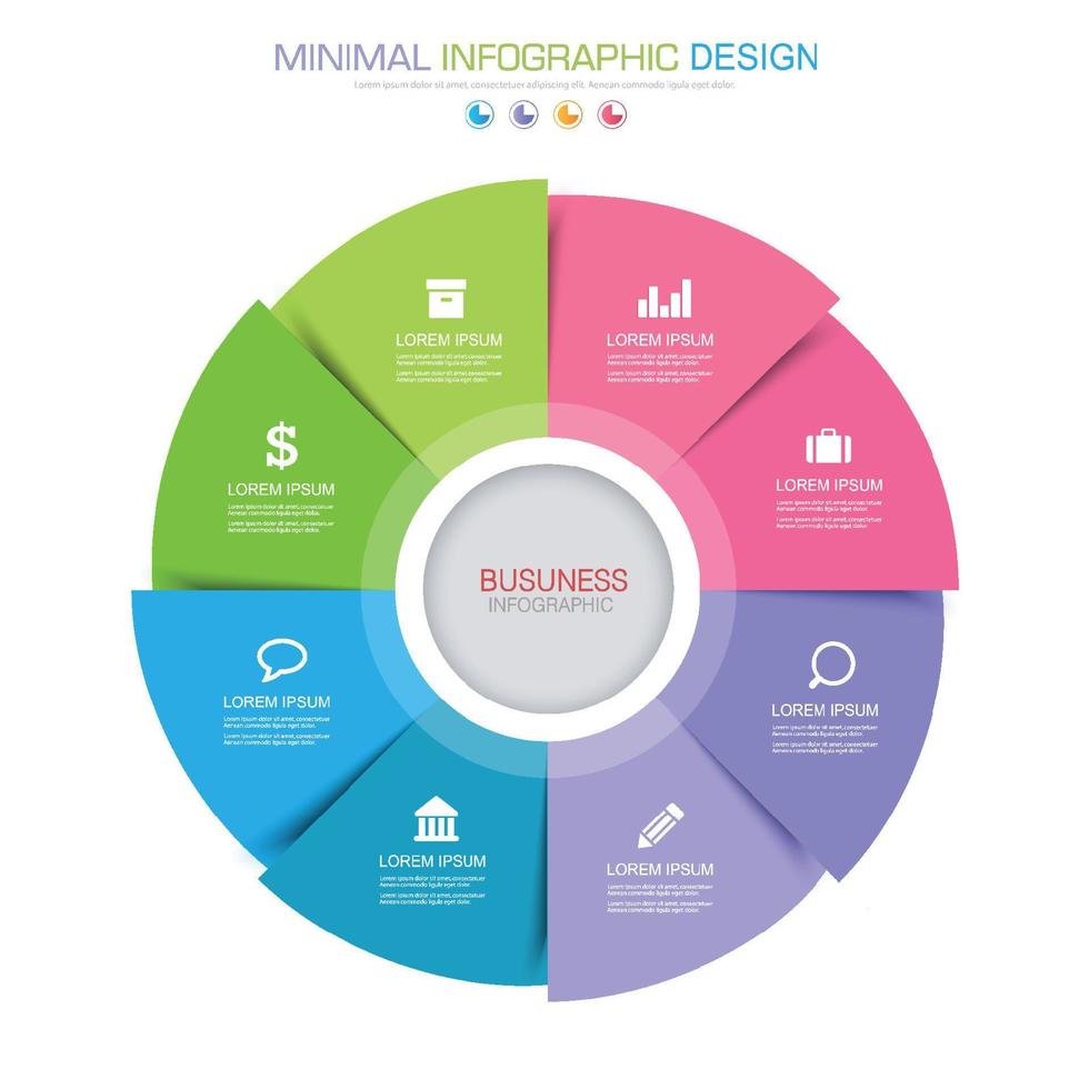 modello di infografica aziendale con icona, illustrazione del design vettoriale