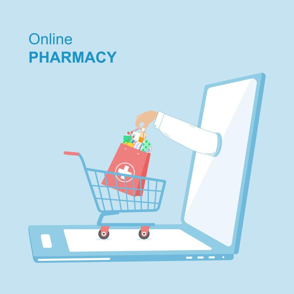 concetto di farmacia online vettore