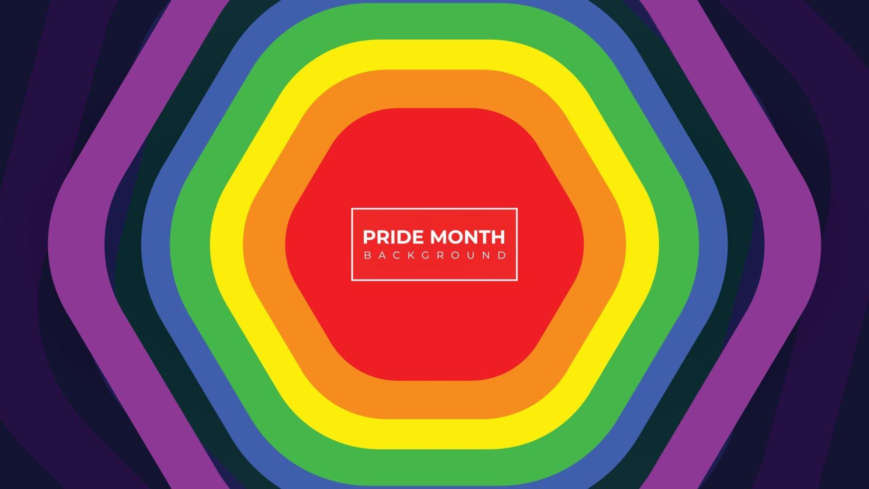 banner del mese dell'orgoglio, sfondo del mese dell'orgoglio sul concetto arcobaleno colorato del mese dell'orgoglio lgbt vettore