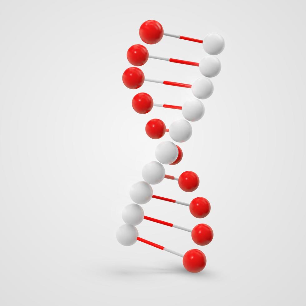 molecola di dna colorata astratta isolata su sfondo bianco vettore