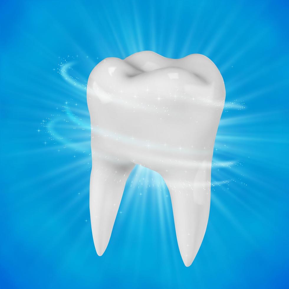 dente bianco umano. protesi in stomatologia. vettore