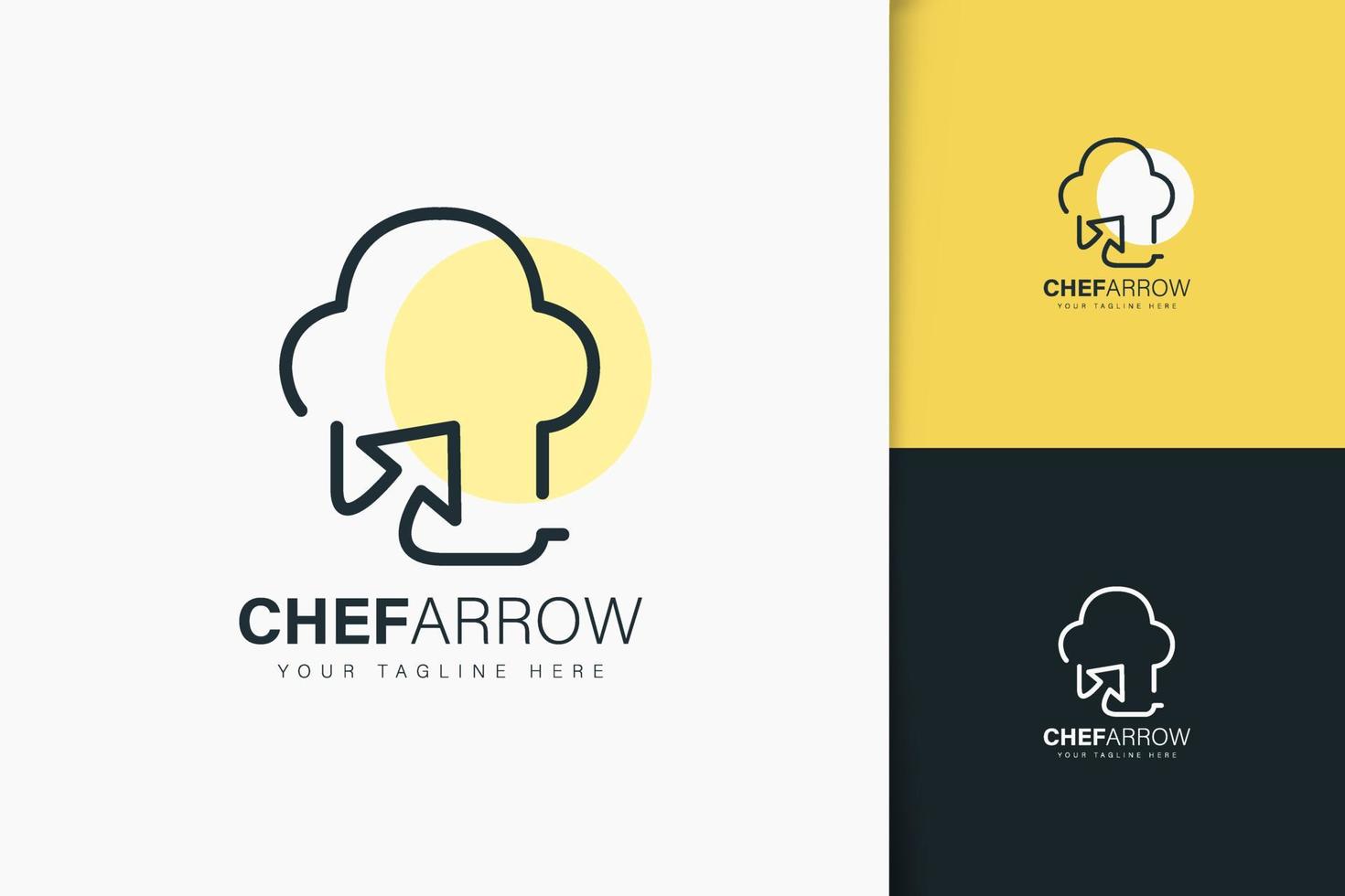 chef freccia logo design stile lineare vettore