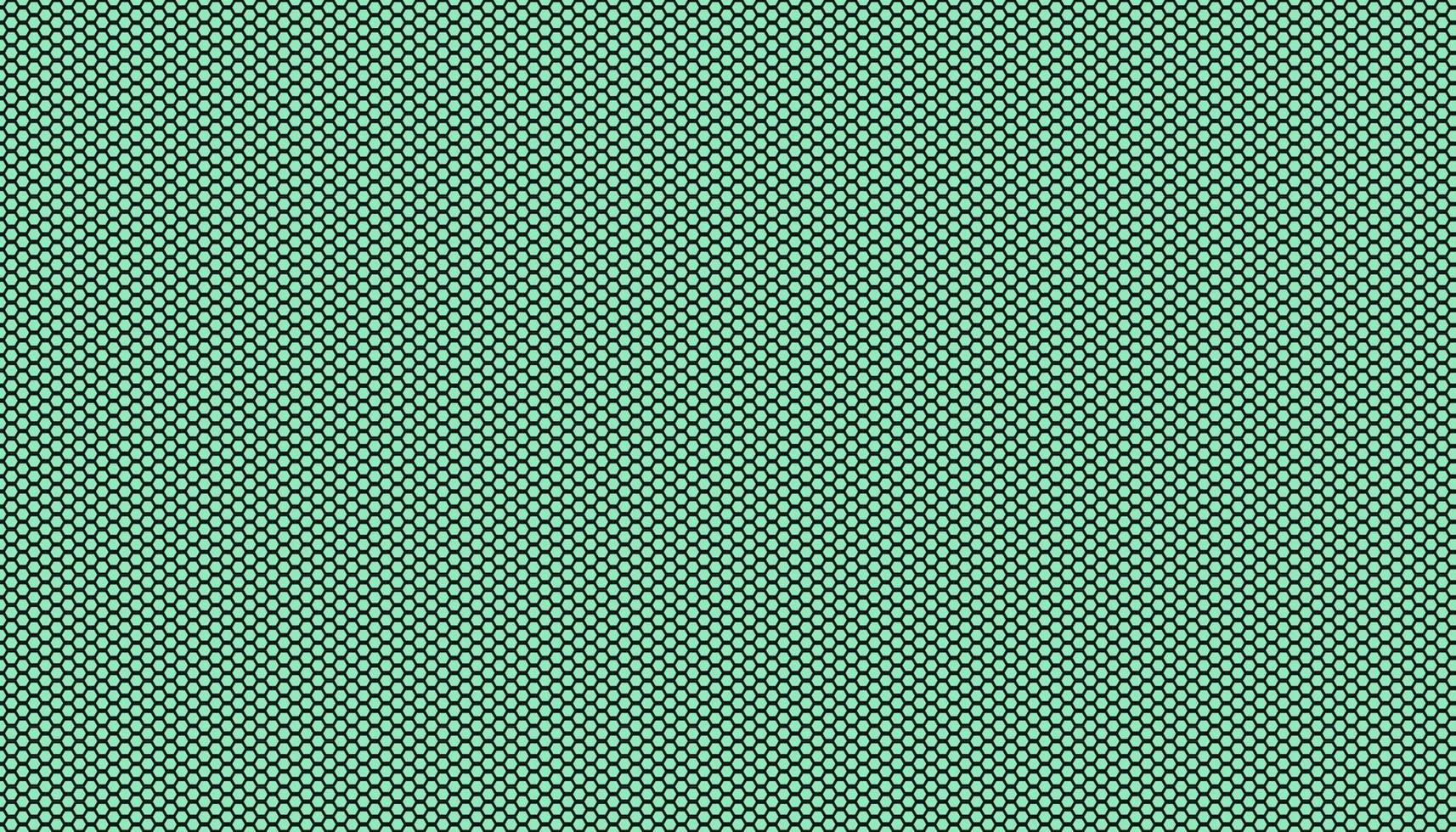 moderna tonalità di colore opaco verde menta neo e griglia senza giunture esagonale a nido d'ape motivo dimensionale di sfondo. concetto di fusione di natura, tecnologia e scienza. vettore
